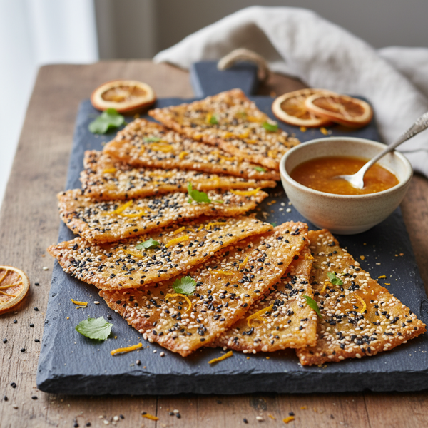 Golden Orange-Sesame Crisps recipe