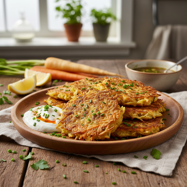Golden Parsnip and Carrot Vegetable Fritters recipe