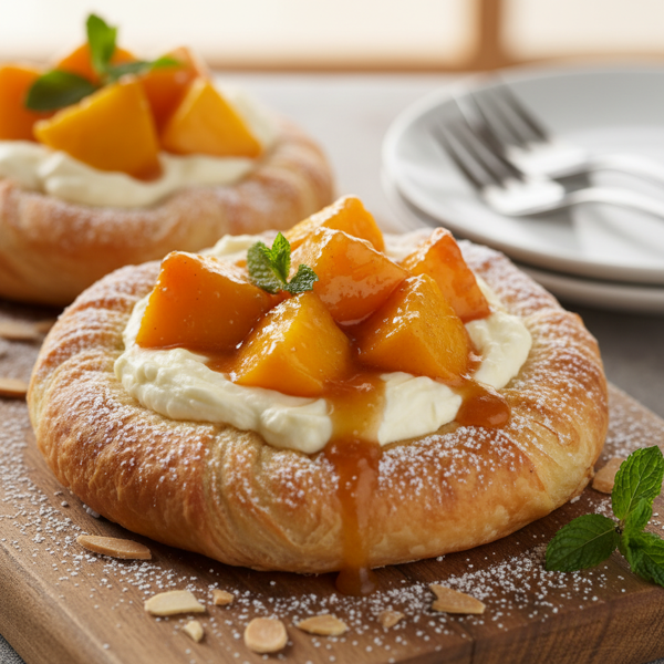 Golden Peach Cream Cheese Danish recipe