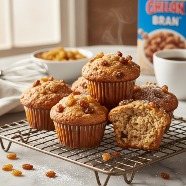 Golden Raisin Bran Bliss Muffins recipe
