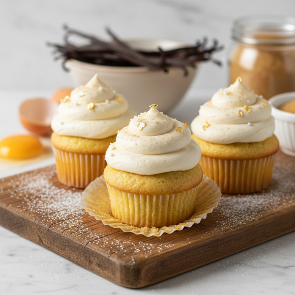 Golden Vanilla Cupcakes recipe