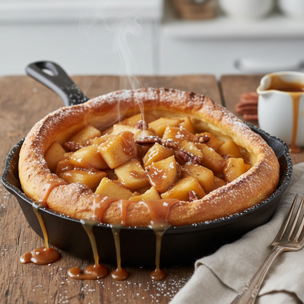 Gooey Caramel Apple Dutch Baby Pancake recipe