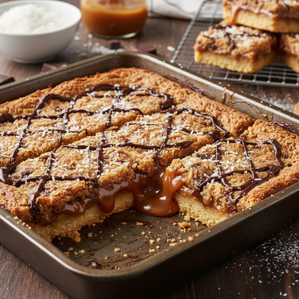 Gooey Coconut Caramel Chocolate Bars recipe