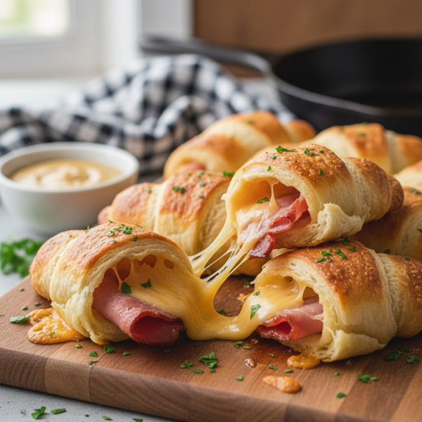 Gooey Ham and Cheddar Crescent Rolls recipe