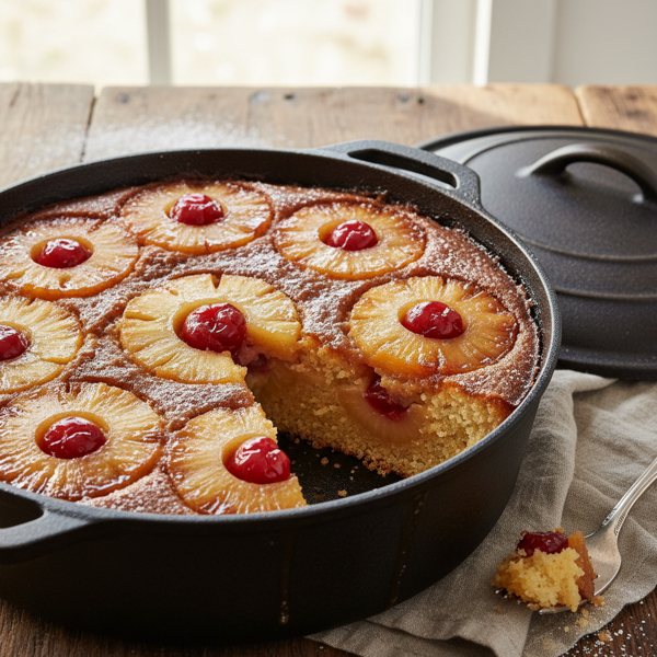 Gorgeous Dutch Oven Pineapple Upside-Down Cake recipe