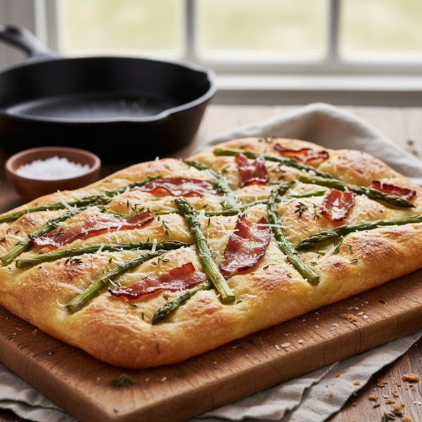 Gourmet Asparagus & Bacon Focaccia Delight recipe