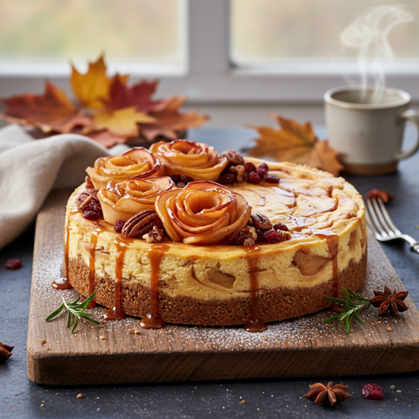 Gourmet Autumn Apple Cheesecake recipe