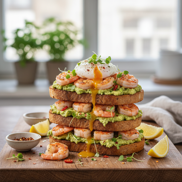 Gourmet Avocado Shrimp Toasties recipe