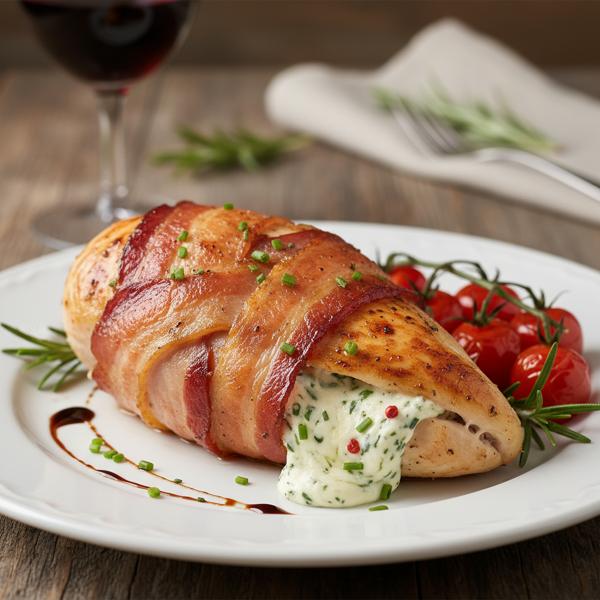 Gourmet Bacon Wrapped Boursin Stuffed Chicken Delight recipe