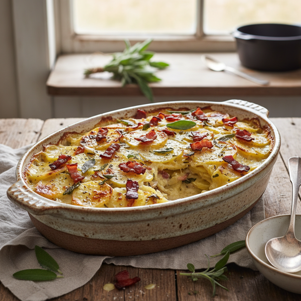 Gourmet Bacon & Sage Potato Gratin recipe