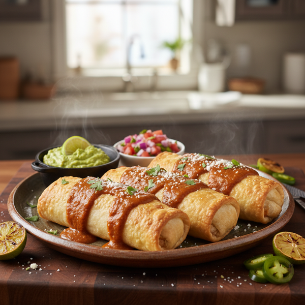 Gourmet Baked Chimichangas with Mexi-Sauce recipe