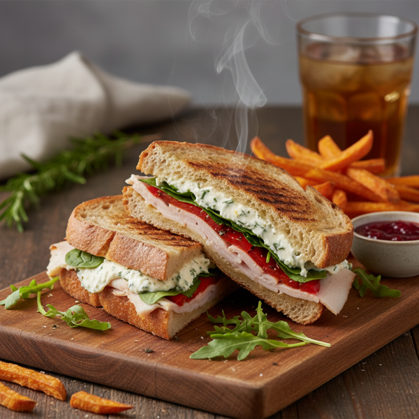 Gourmet Boursin & Smoked Turkey Panini recipe