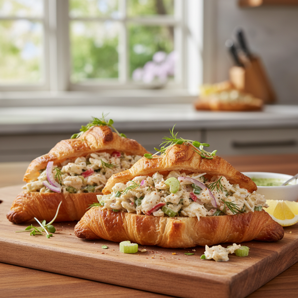 Gourmet Crab Salad on Buttery Croissants recipe
