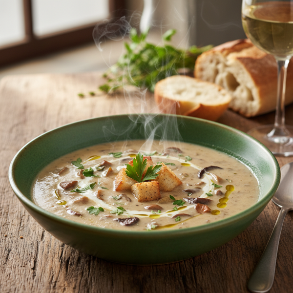 Gourmet Creamy Wild Mushroom Soup recipe