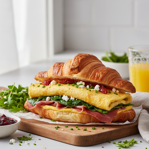 Gourmet Croissant Omelet Sandwich recipe