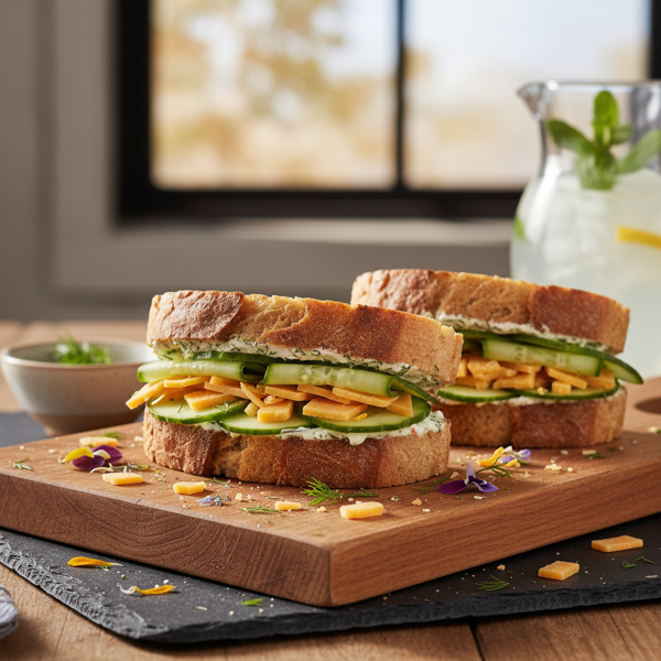 Gourmet Cucumber and Aged Cheddar Sandwiches recipe