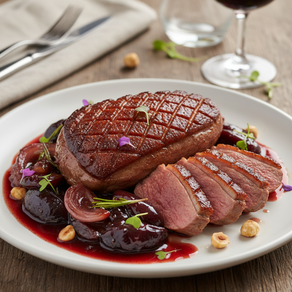 Gourmet Duck Breast with Plum-Port Reduction recipe