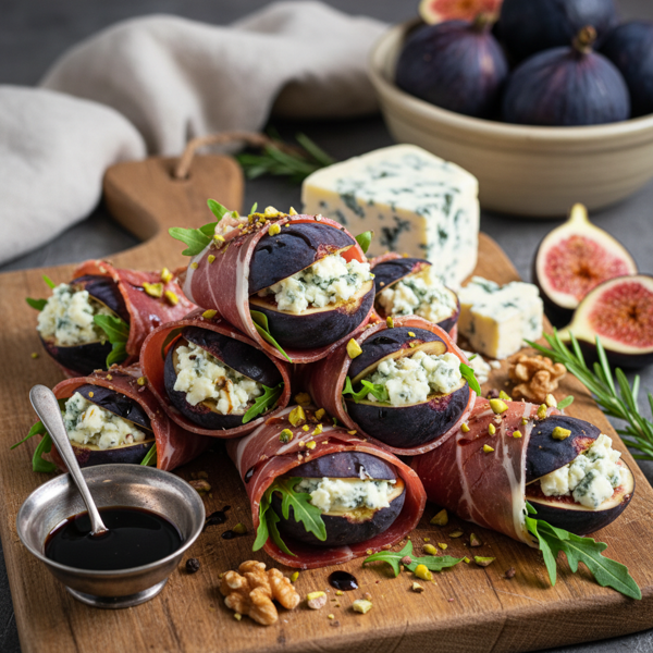 Gourmet Fig, Blue Cheese & Prosciutto Wraps recipe