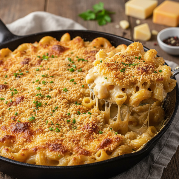 Gourmet Four-Cheese Baked Macaroni recipe