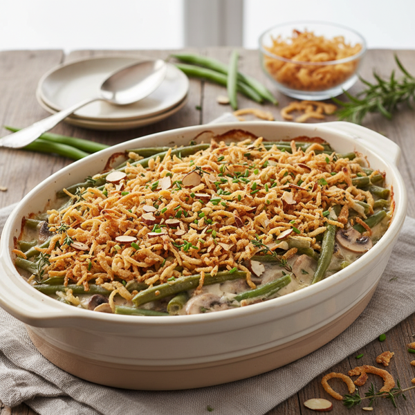 Gourmet Fresh Green Bean Casserole recipe