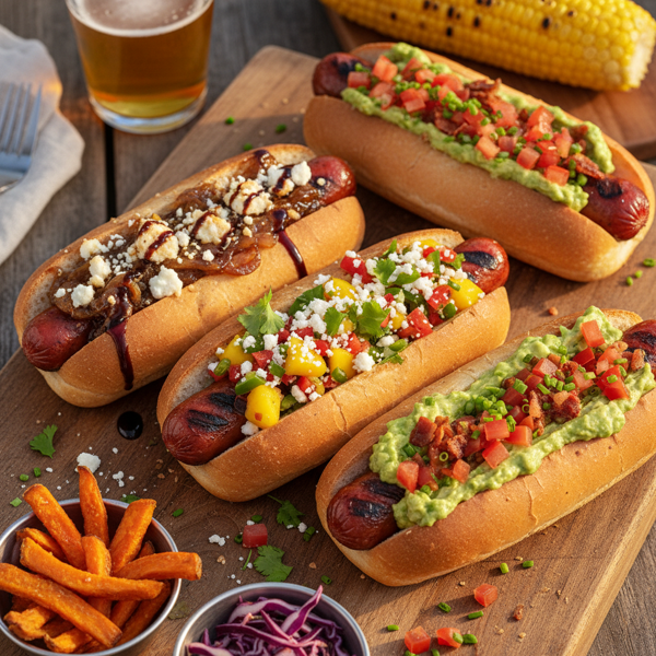 Gourmet Grilled Hot Dogs recipe