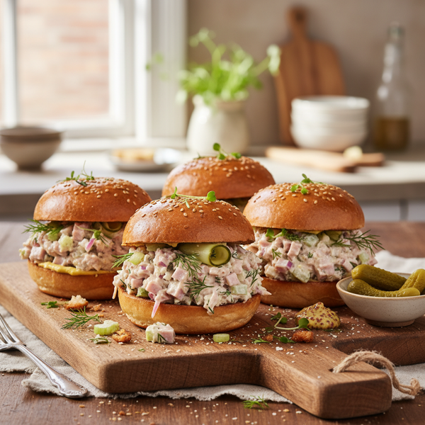 Gourmet Ham Salad Sliders recipe