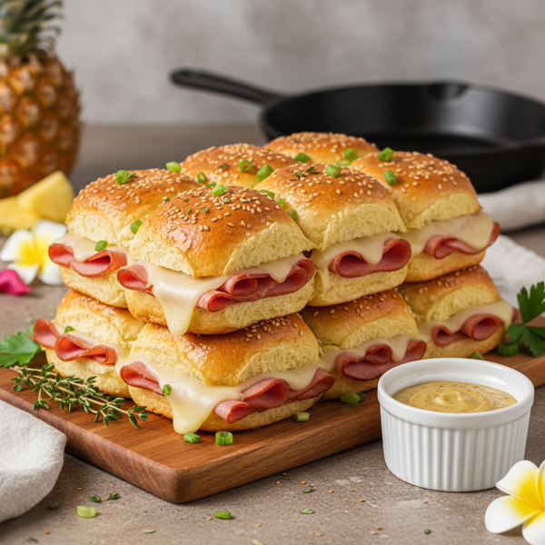 Gourmet Hawaiian Ham and Cheese Sliders recipe