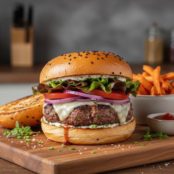 Gourmet Herb-Infused Beef Burgers recipe