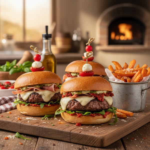 Gourmet Italian-Style Cheeseburgers recipe