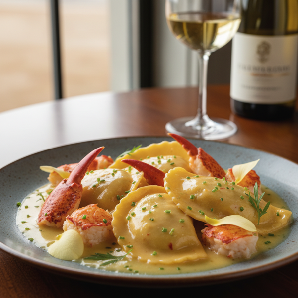 Gourmet Lobster Ravioli with Luscious Vanilla Butter Sauce recipe