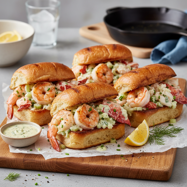 Gourmet Lobster and Shrimp Rolls recipe