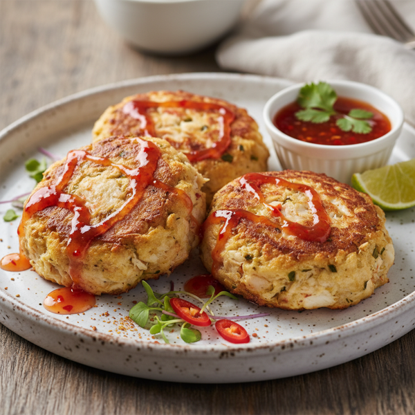 Gourmet Maryland Crab Cakes with Sweet Chili Drizzle recipe