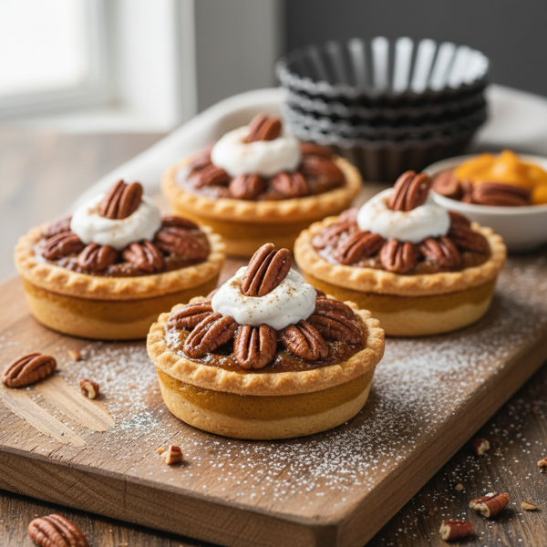 Gourmet Mini Pecan Pumpkin Delight Pies recipe