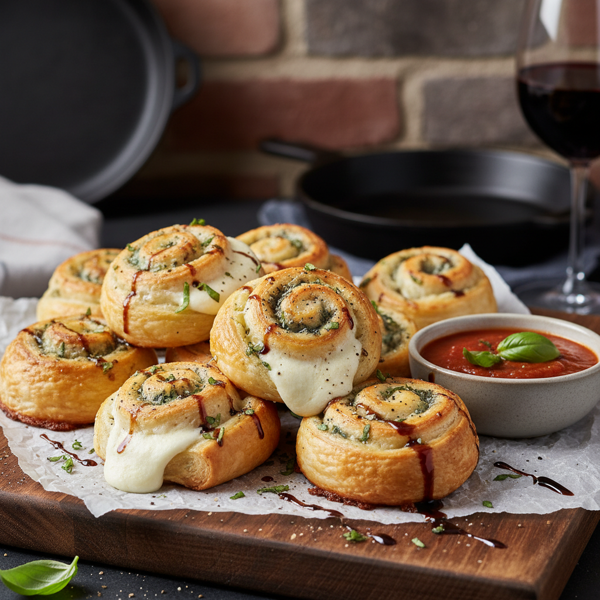 Gourmet Mozzarella & Gorgonzola Cheese Rolls recipe