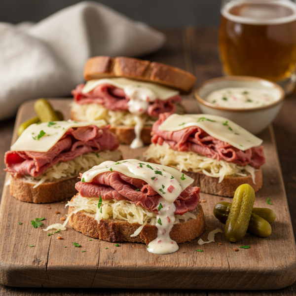 Gourmet Open-Faced Mini Reubens recipe