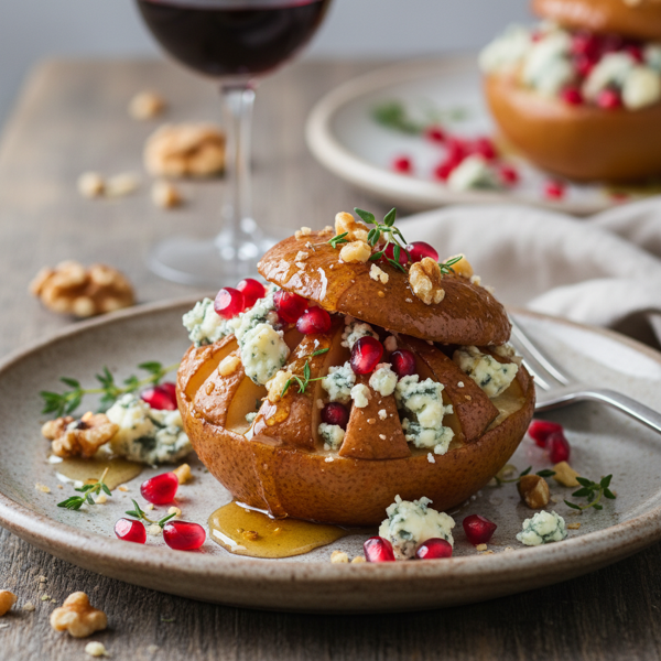 Gourmet Pear Pomegranate Blue Cheese Delight recipe