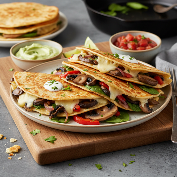 Gourmet Portabella Mushroom Quesadillas recipe