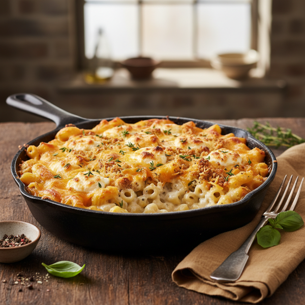 Gourmet Ricotta Macaroni & Cheddar Bake recipe