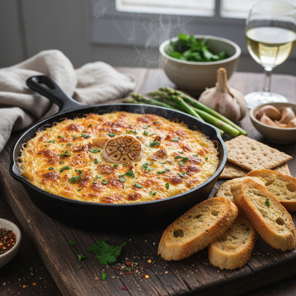 Gourmet Roasted Garlic Asiago Cheese Dip recipe