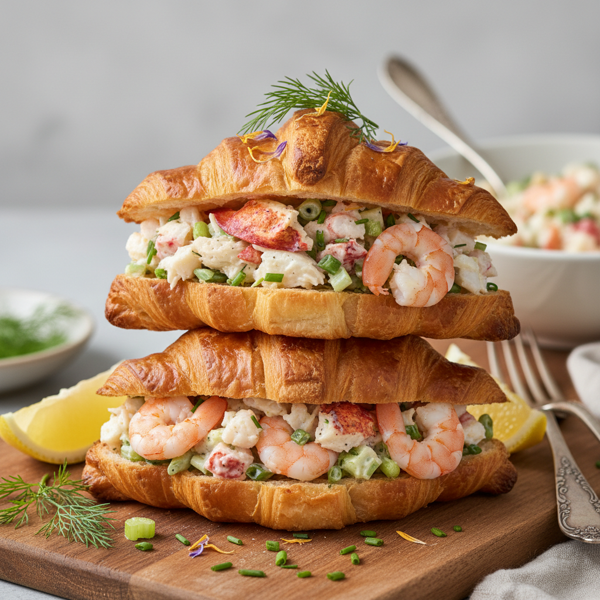 Gourmet Seafood Delight Croissant Sandwiches recipe