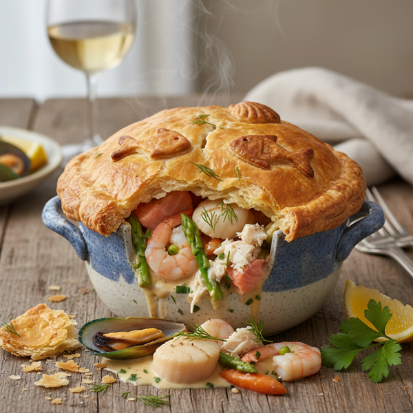 Gourmet Seafood Delight Pot Pie recipe