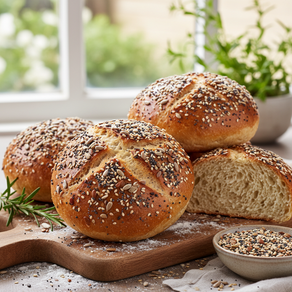 Gourmet Seed-Topped Hamburger Buns recipe