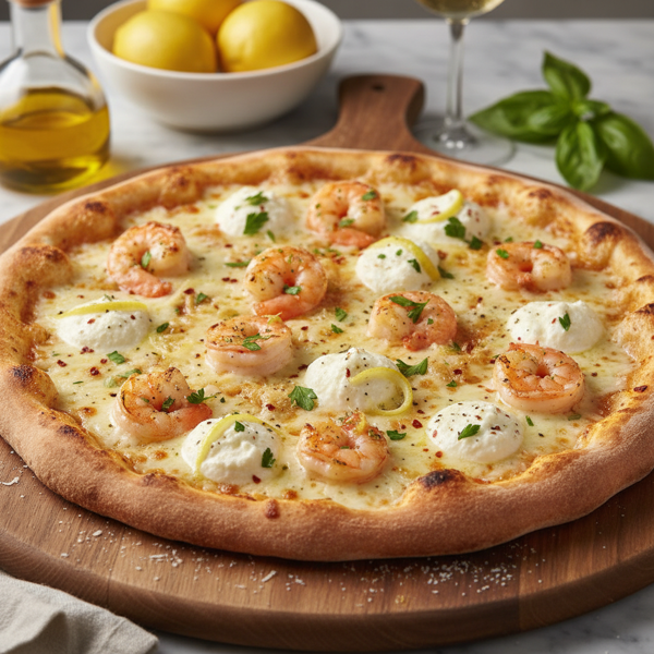 Gourmet Shrimp Scampi Pizza Delight recipe