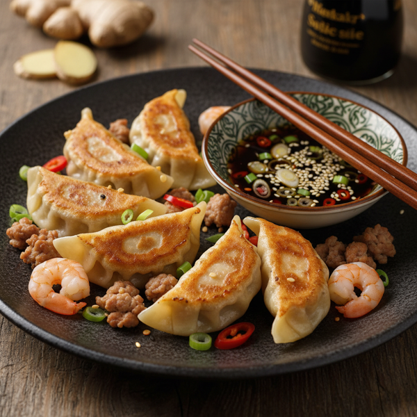 Gourmet Shrimp & Pork Pot Stickers recipe