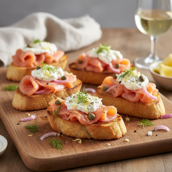 Gourmet Smoked Salmon Bruschetta recipe