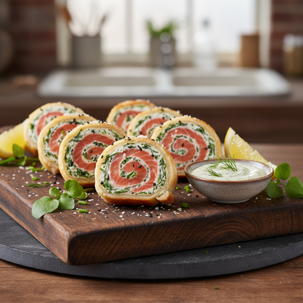 Gourmet Smoked Salmon Pinwheels recipe