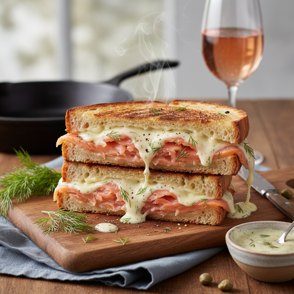 Gourmet Smoked Salmon & Gruyere Delight Panini recipe