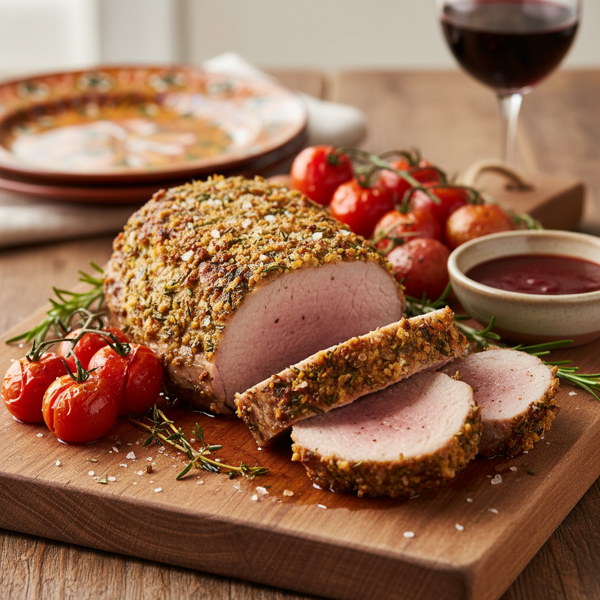 Gourmet Spanish Herb-Crusted Pork Tenderloin recipe