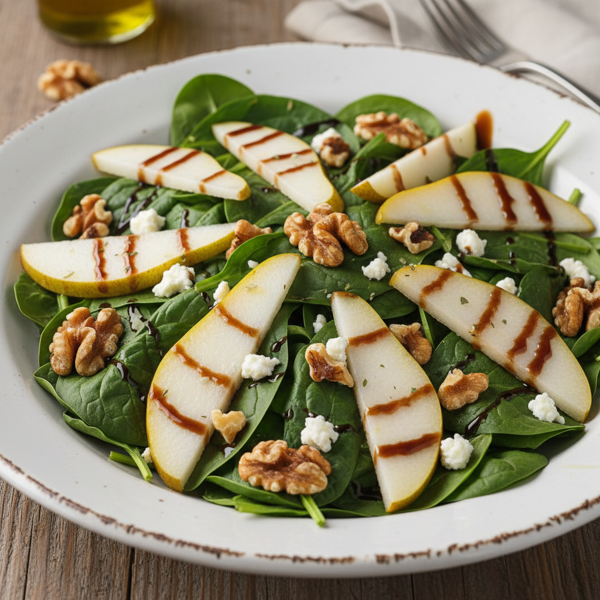 Gourmet Spinach-Pear Walnut Salad recipe