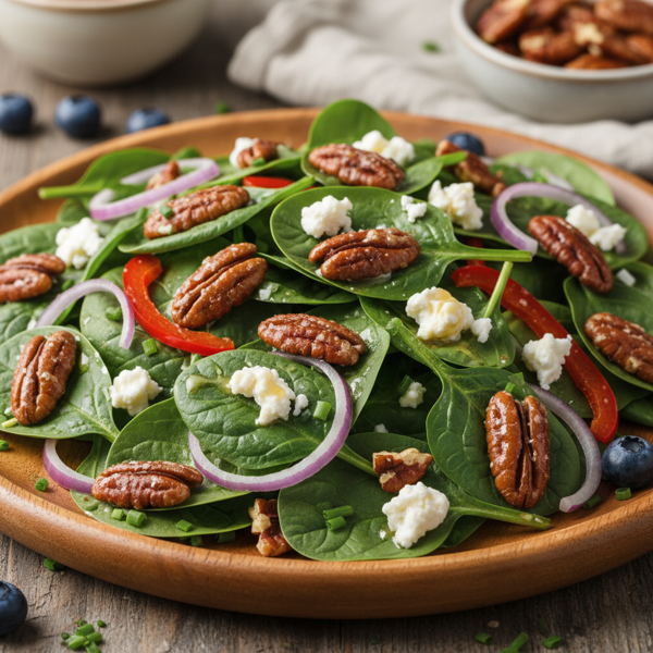 Gourmet Spinach Salad with Toffee Pecans and Creamy Goat Cheese recipe